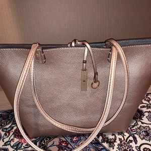 Silver/Gold Reversible Bag with Pouch